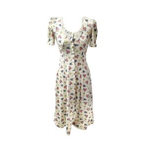 Vintage 90s Ms. Conduct of California Short Sleeve Floral Spring Dress